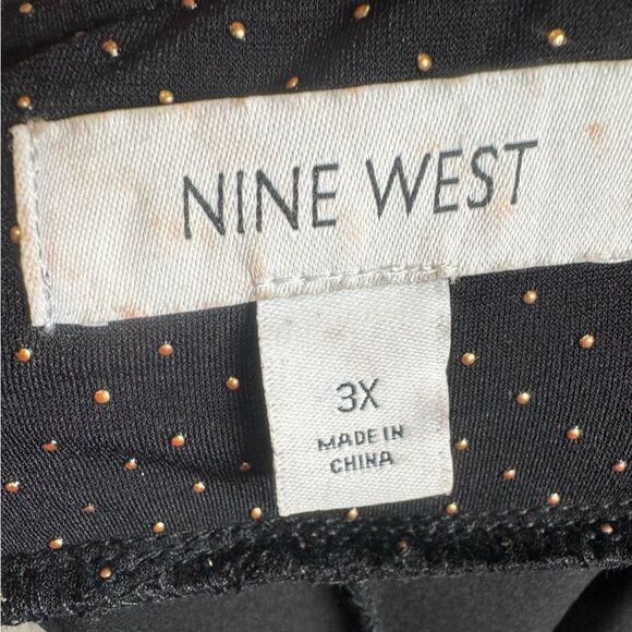 Nine West black and gold studded wide leg flowy palazzo pants size 3X NWT - Picture 7 of 9